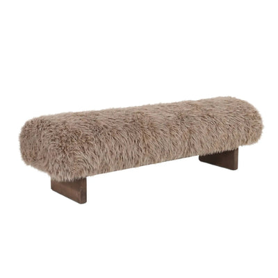 Bench Hair Brown met houten poten 141cm by PTMD