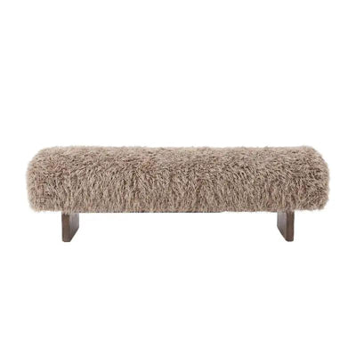 Bench Hair Brown met houten poten 141cm by PTMD