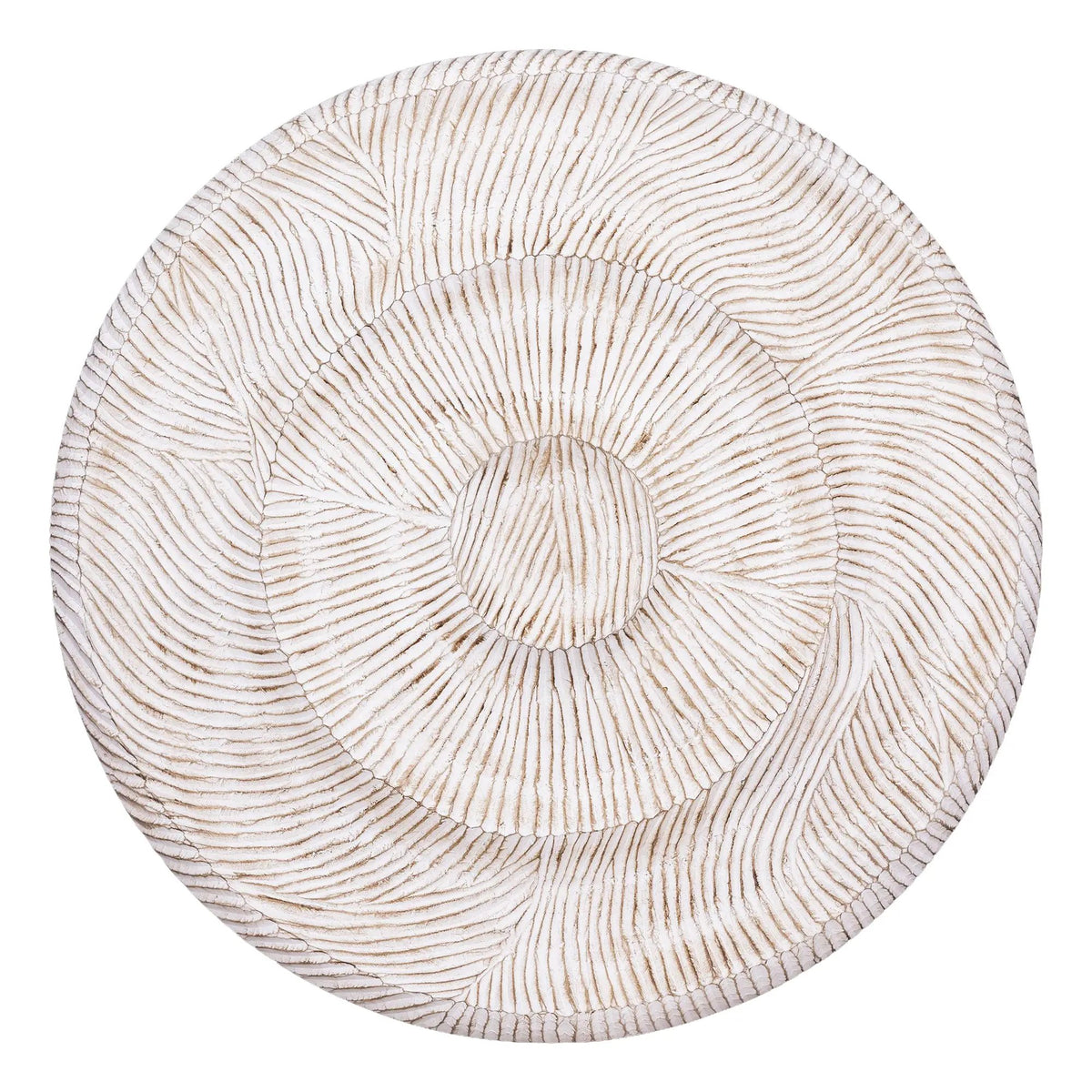 Zoelle gebroken wit MDF gehouwen cirkel wandpaneel L by PTMD