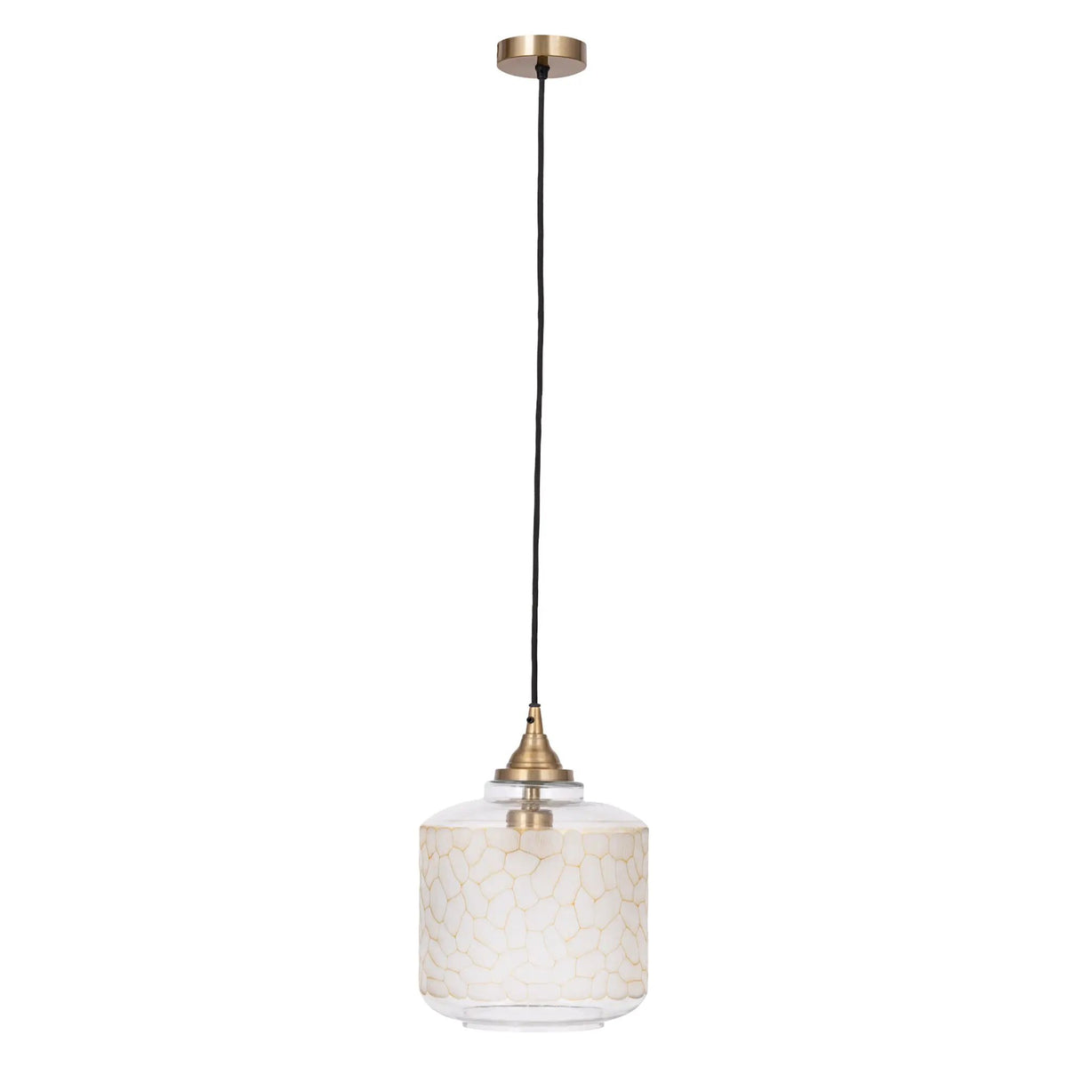 Nore Heldere Gegraveerde Glazen Hanglamp Klein by PTMD