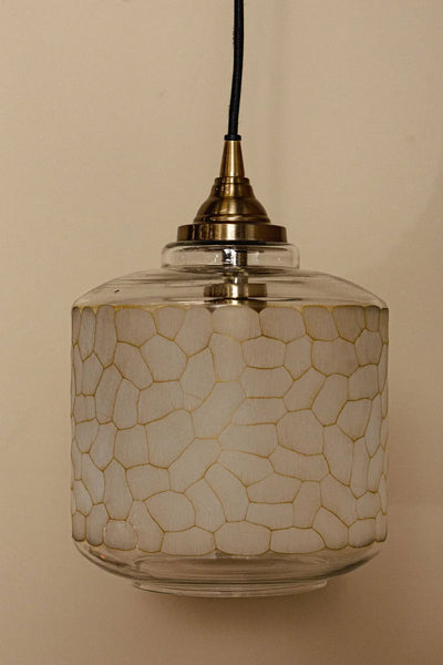 Nore Heldere Gegraveerde Glazen Hanglamp Klein by PTMD