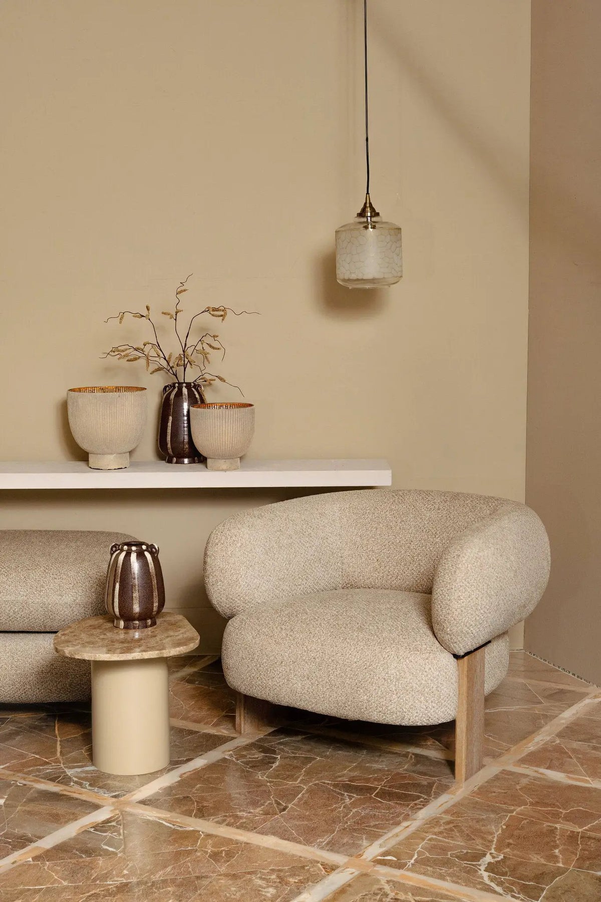 Nore Heldere Gegraveerde Glazen Hanglamp Klein by PTMD