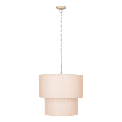 Devi hanglamp van natuurlijk linnen, dubbelgelaagd, rond by PTMD