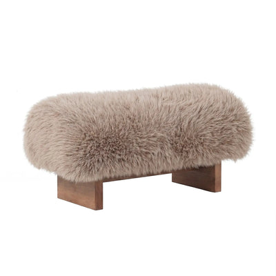 Bench Hair Brown met houten poten 90cm by PTMD