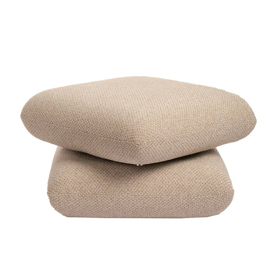 Taupe draaibare Aro Poef van PTMD met zachte bekleding en ronde vorm, ideaal voor een moderne woonkamer.