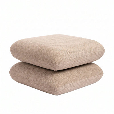 Draaibare taupe Aro Poef van PTMD met zachte bekleding en moderne uitstraling, geschikt als zit- of decoratiestuk.