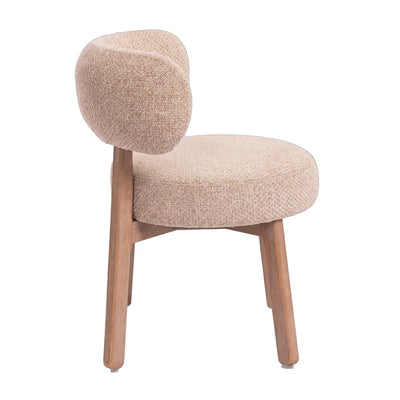 Taupe Lior eetkamerstoel van PTMD met rubberhouten frame, elegante en comfortabele eetkamerstoel voor moderne interieurs.
