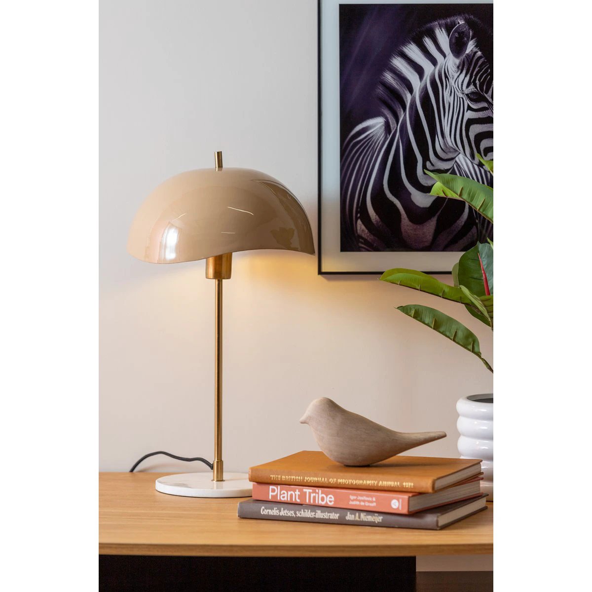 Tafellamp Wave Dome Beige by Leitmotiv