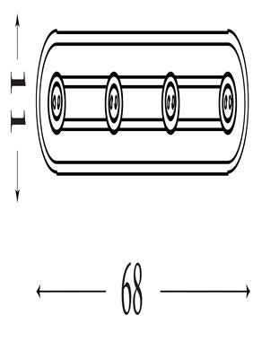 Plafondlamp San Diego 4Lt, Matt Black Metal