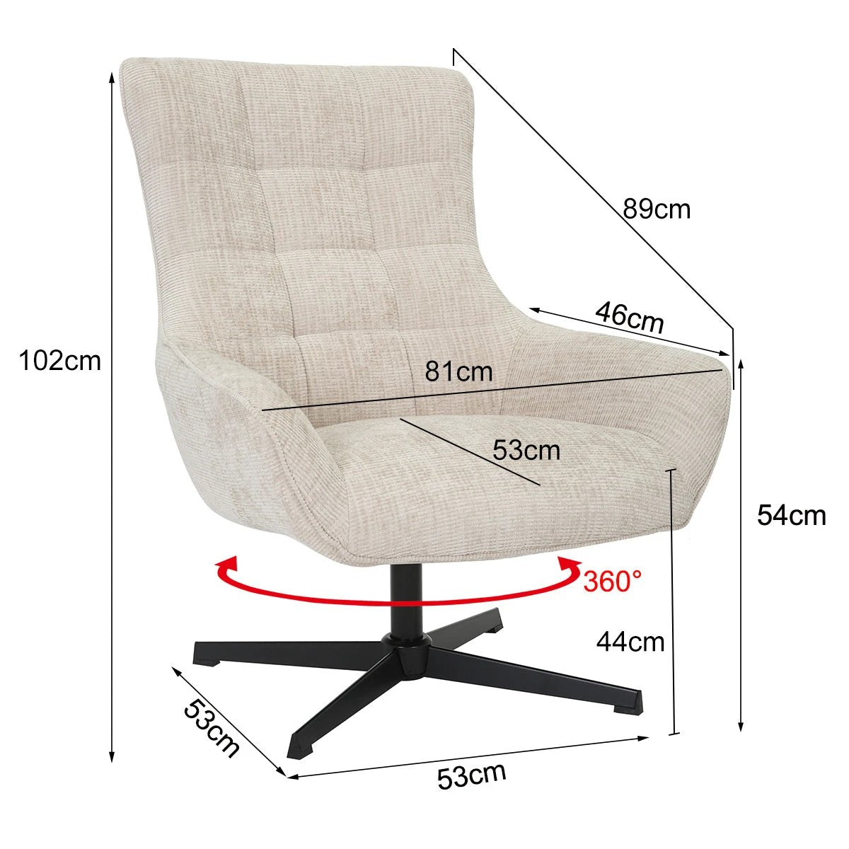 Fauteuil Naomi Toffee by Livingfurn