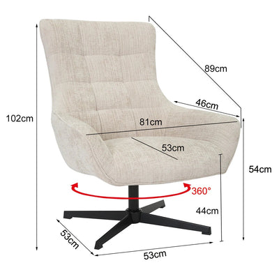 Fauteuil Naomi Toffee by Livingfurn
