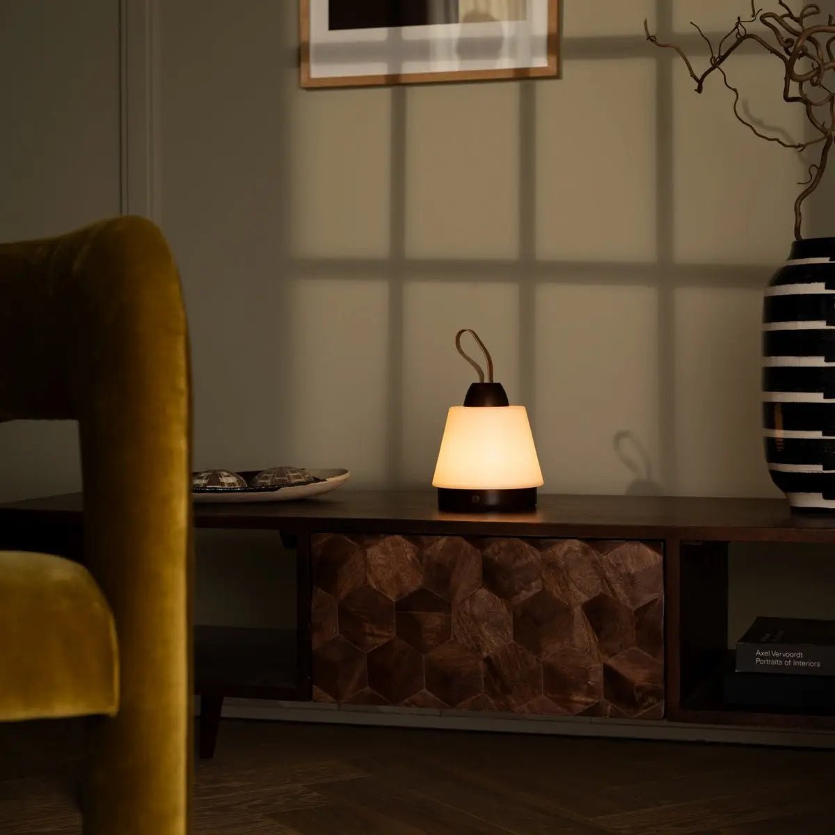 Tafellamp oplaadbaar Liv donkerbruin