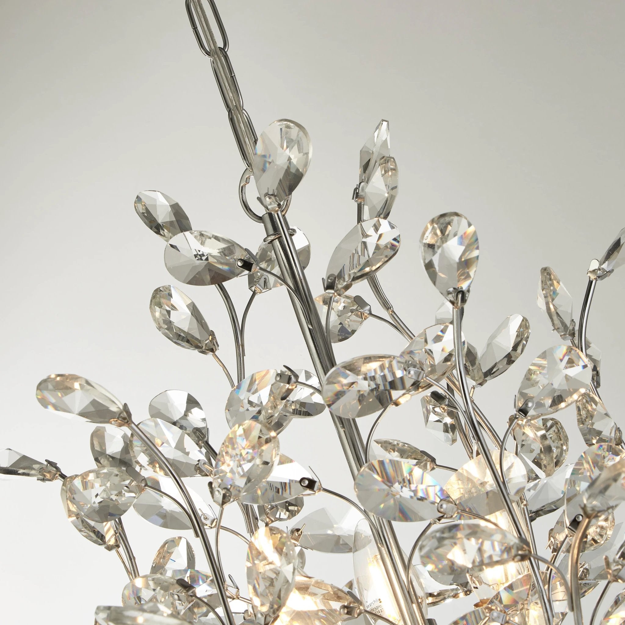 Kroonluchter Bouquet 11Lt Chrome Metal & Crystal by Searchlight