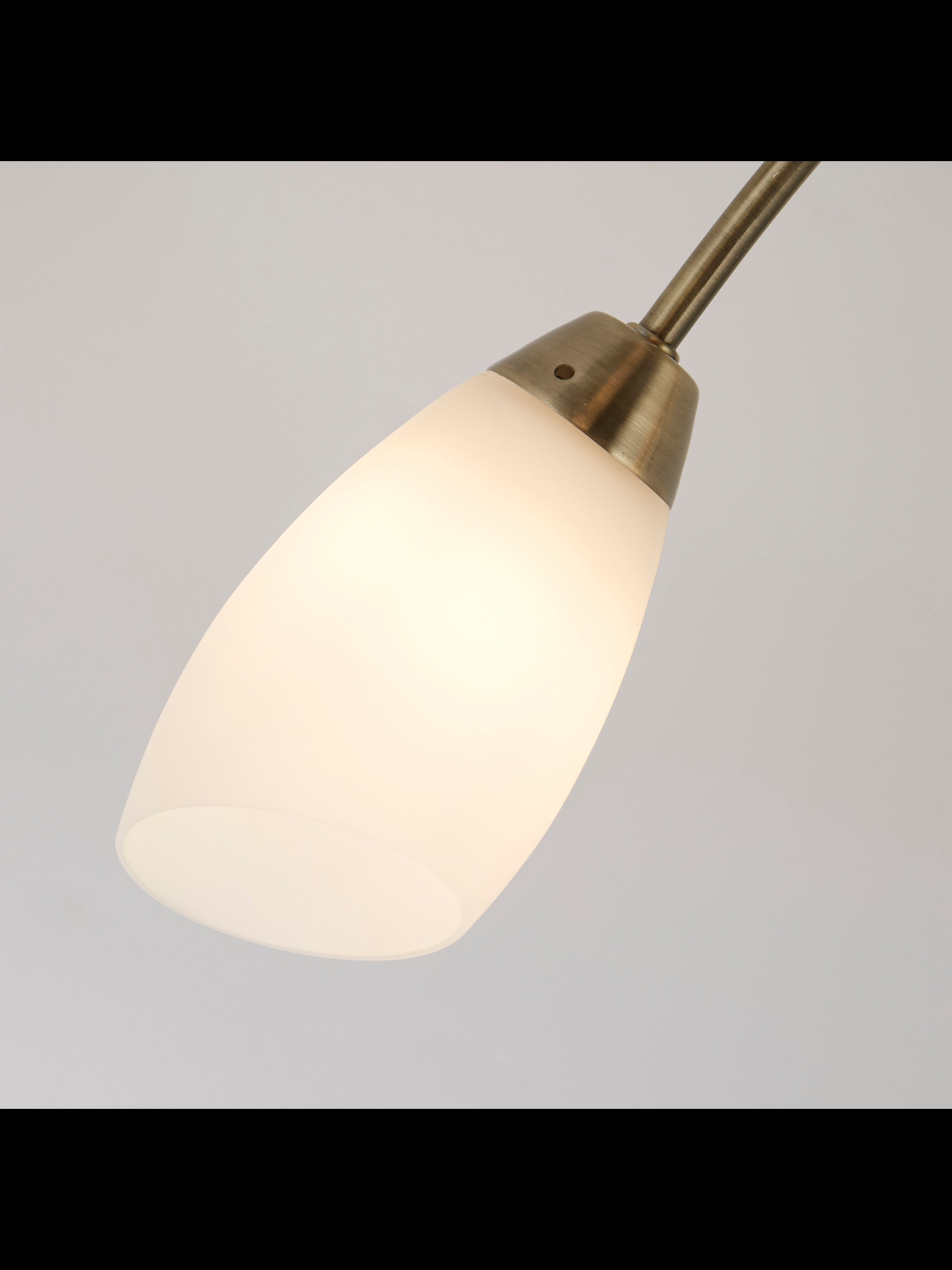 Opera 3Lt Flush - Antique Brass Metal & Opal Glass