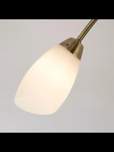 Plafondlamp Opera 3Lt - Antique Brass Metal & Opal Glass by Searchlight