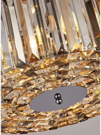 Hanglamp/Plafondlamp Chapeau 4Lt Chrome & Mixed Glass by Searchlight