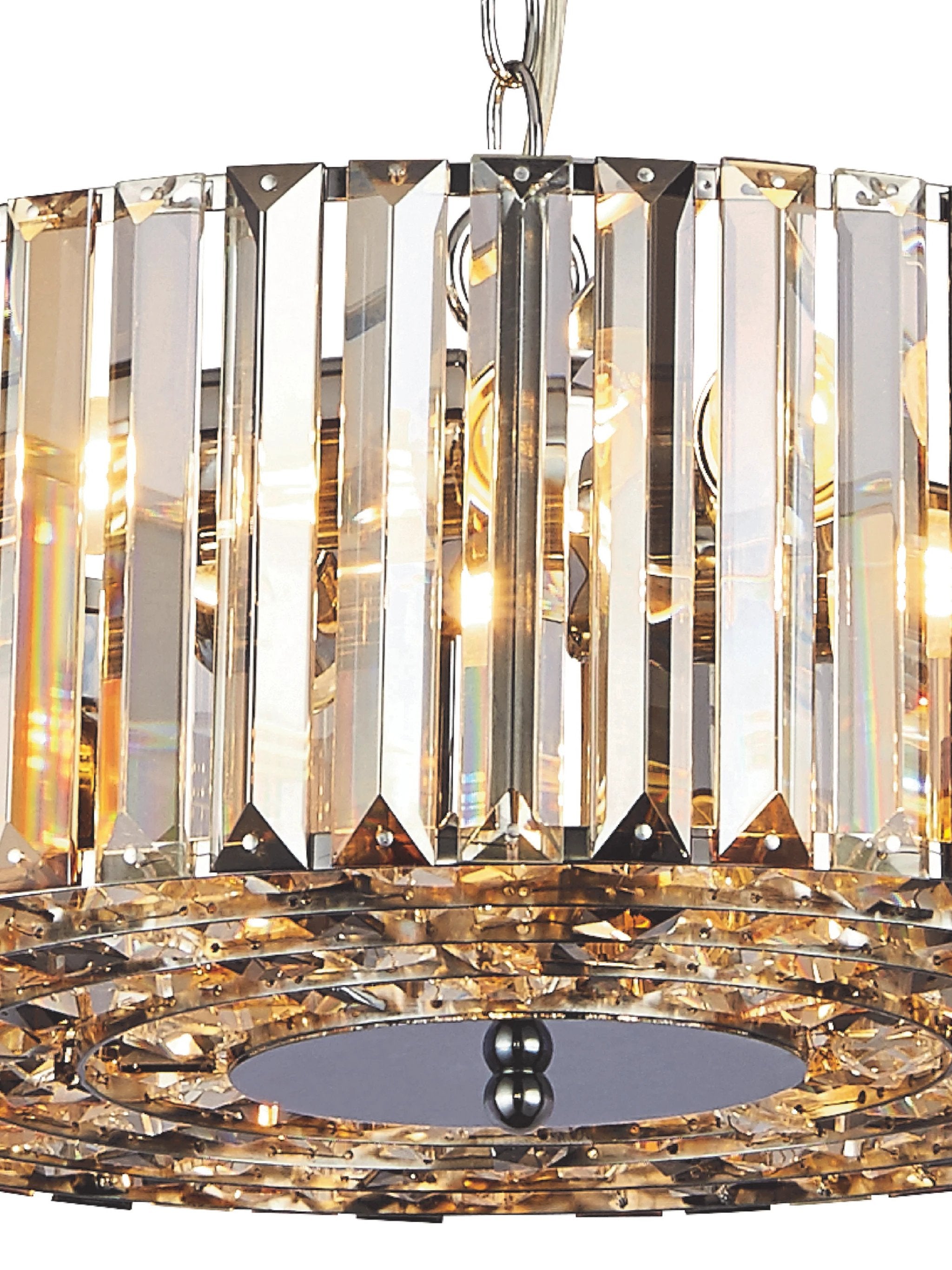 Hanglamp/Plafondlamp Chapeau 5Lt Chrome & Mixed Glass by Searchlight