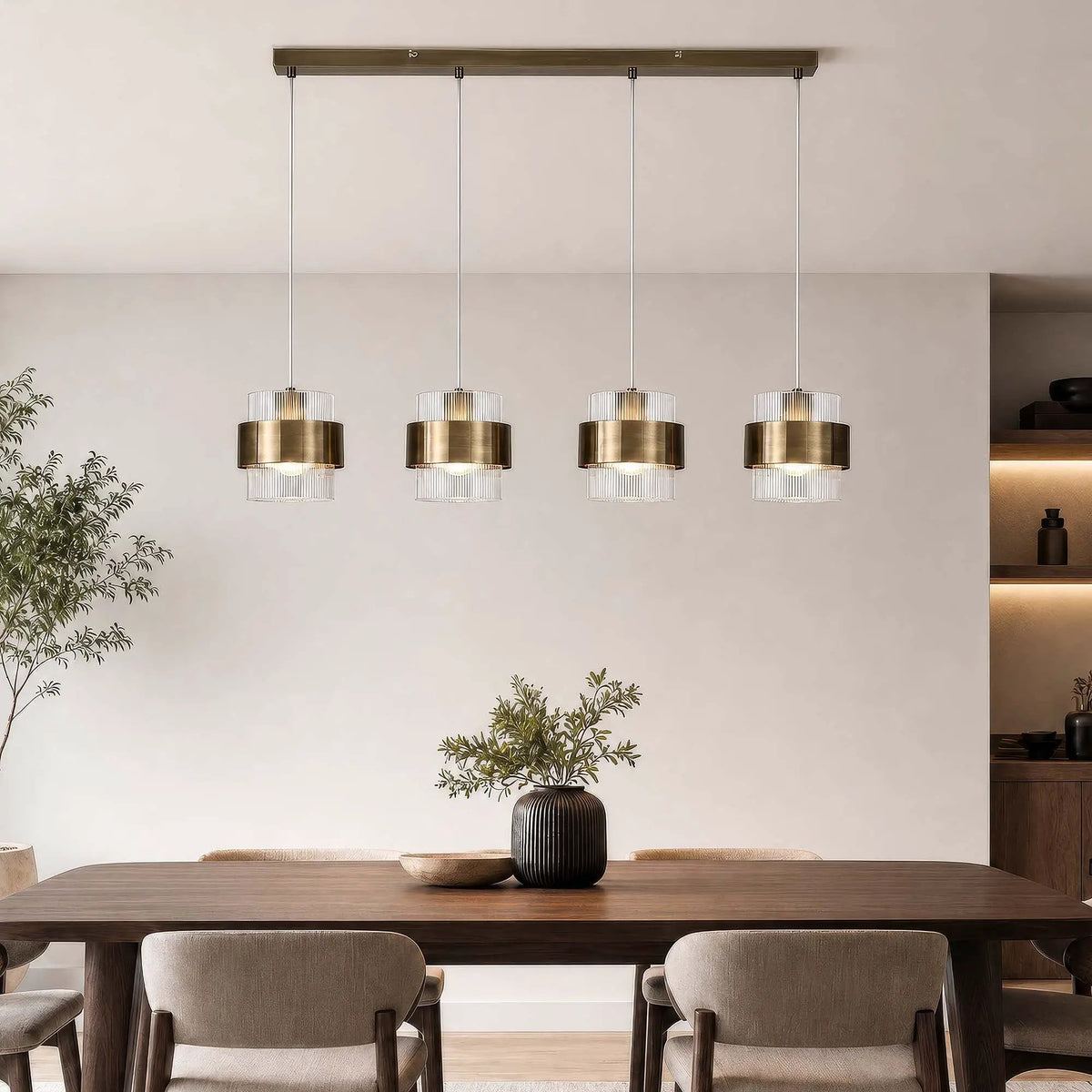 Hanglamp Royal 4-lichts - Antique brass by Searchlight