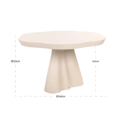 Buiten eettafel Urban Bloom zandsteen 140x140 by Richmond Interiors