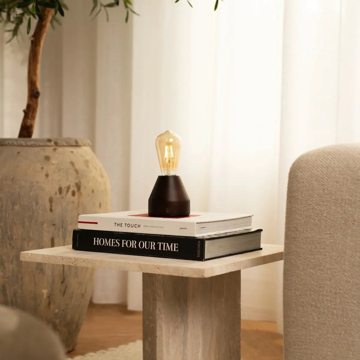 Tafellamp oplaadbaar Zavi donkerbruin