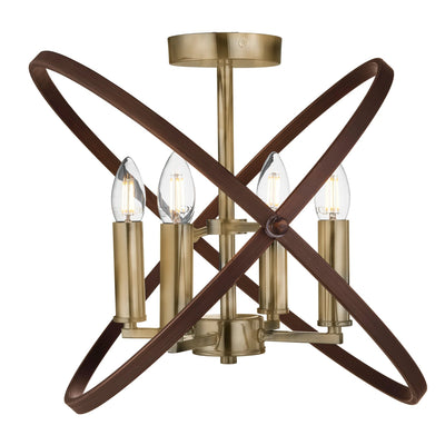 Hanglamp Hoopla 4Lt - Bronze Metal by Searchlight
