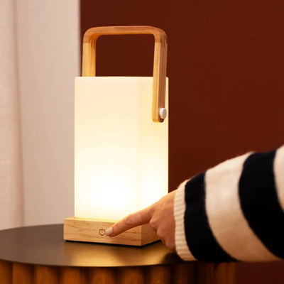 Tafellamp oplaadbaar Harper lichtbruin hout by Tavellio - Amsterdam