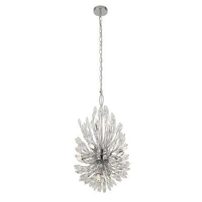 Hanglamp Peacock 14-lichts - Chrome and Clear by Searchlight