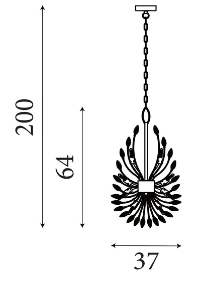 Hanglamp Peacock 14-lichts - Chrome and Clear by Searchlight