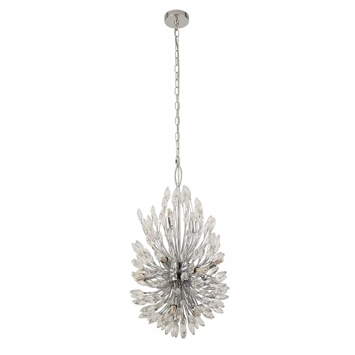 Hanglamp Peacock 14-lichts - Chrome and Clear by Searchlight
