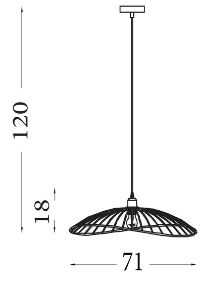 Hanglamp Wave 0-lichts - Black by Searchlight