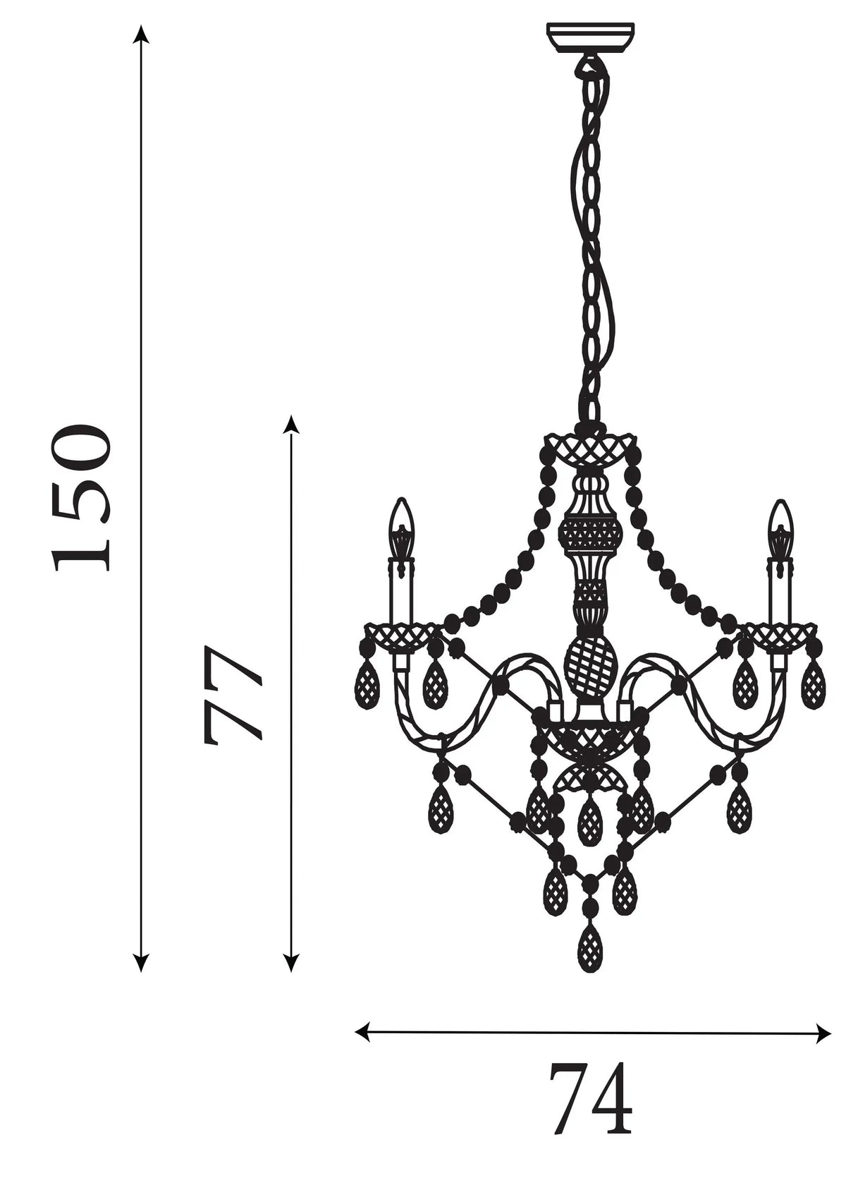 Hanglamp Marie Therese 8-lichts - Clear by Searchlight