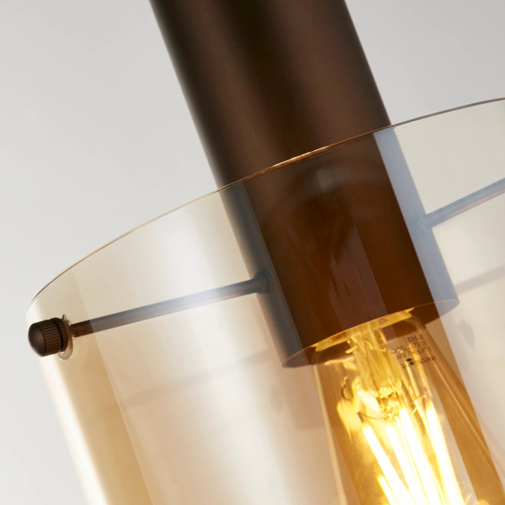 Hanglamp Sweden - Mocha Metal & Amber Glass by Searchlight