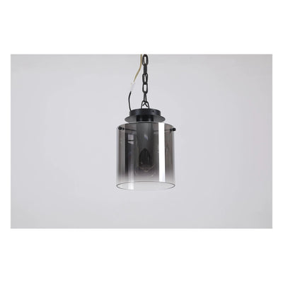 Plafondlamp Sweden 1Lt - Matt Black & Smoked Glass by Searchlight