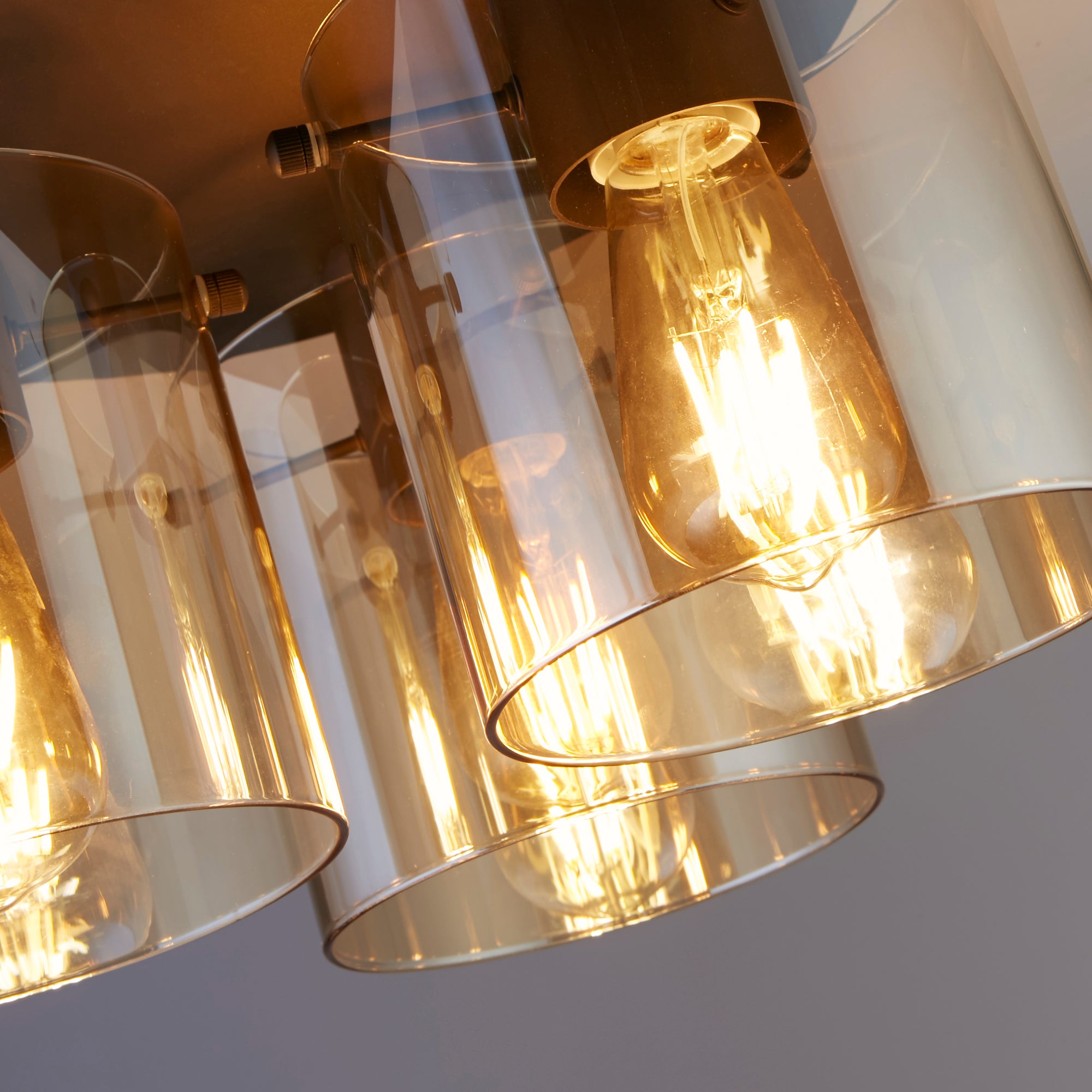 Sweden 3LT Flush - Mocha Metal & Amber Glass