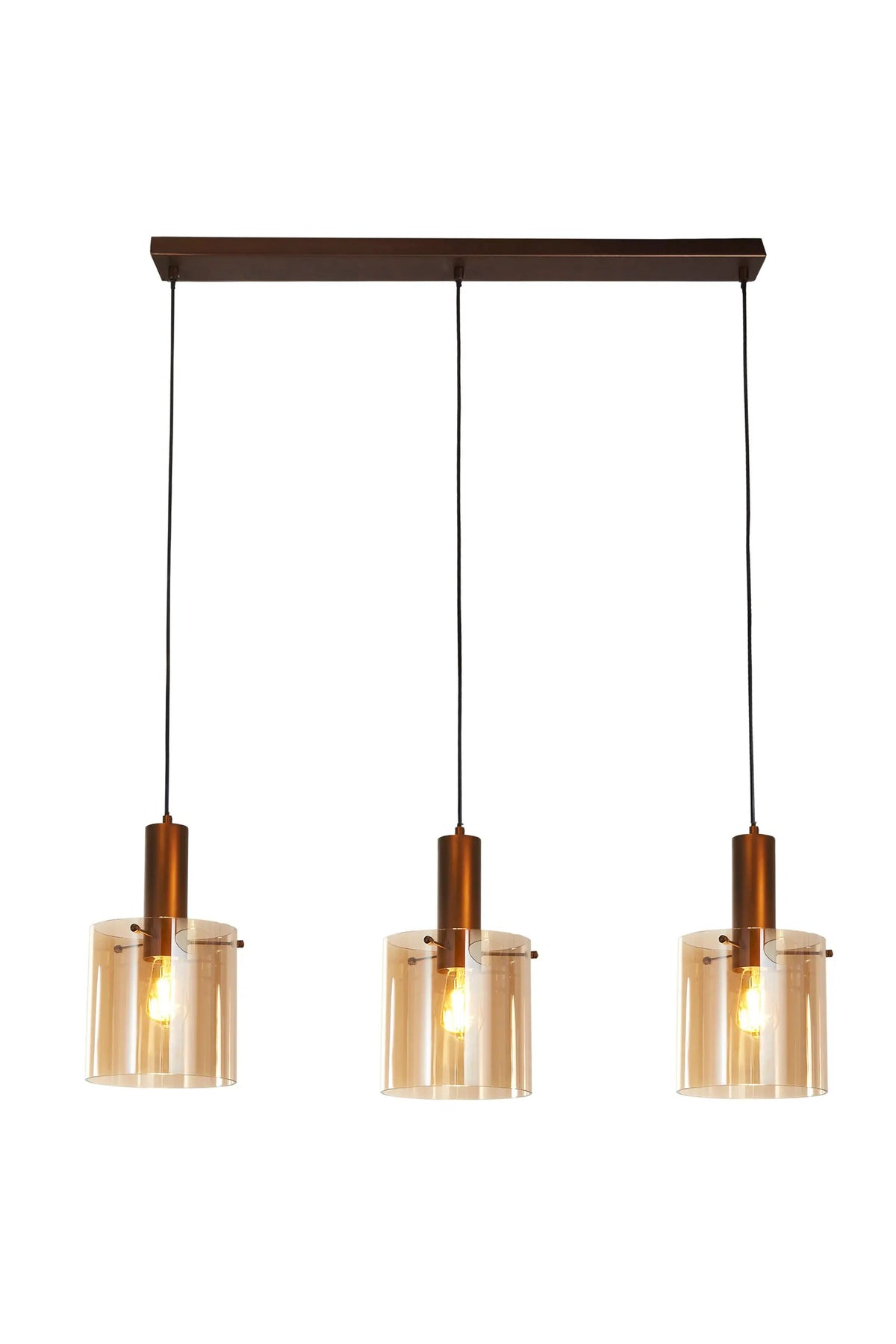Hanglamp Sweden 3-lichts - Mocha and Amber by Searchlight