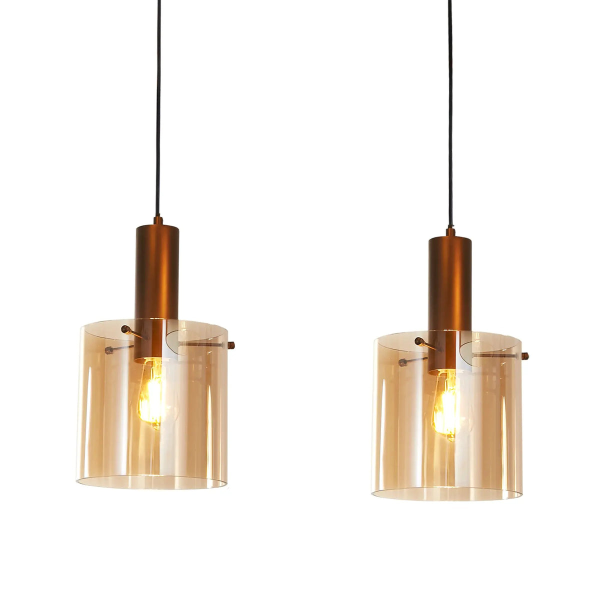 Hanglamp Sweden 3-lichts - Mocha and Amber by Searchlight