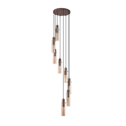 Sweden II 8Lt Multi Drop - Mocha Metal & Amber Glass