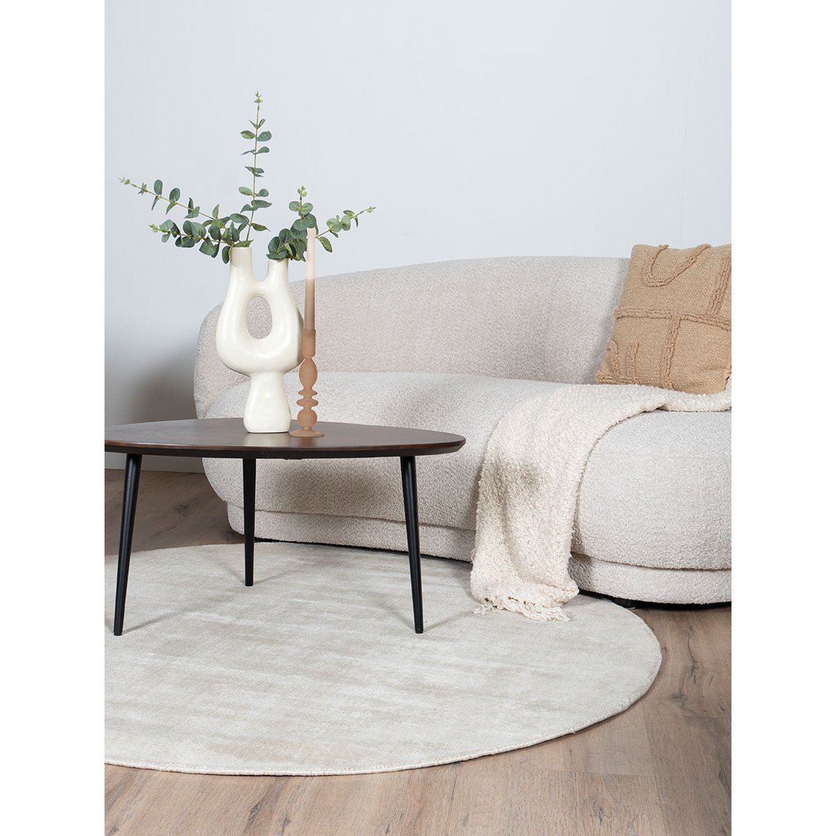 Vloerkleed Cos Beige - Rond ø200 cm
