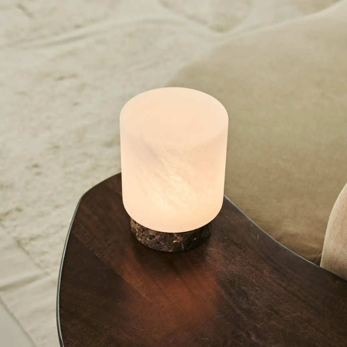 Tafellamp oplaadbaar Mauve Gierstbruin/emperador donker