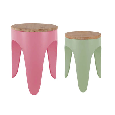 Krukjesset Dubbel Funky Roze en Groen by Leitmotiv