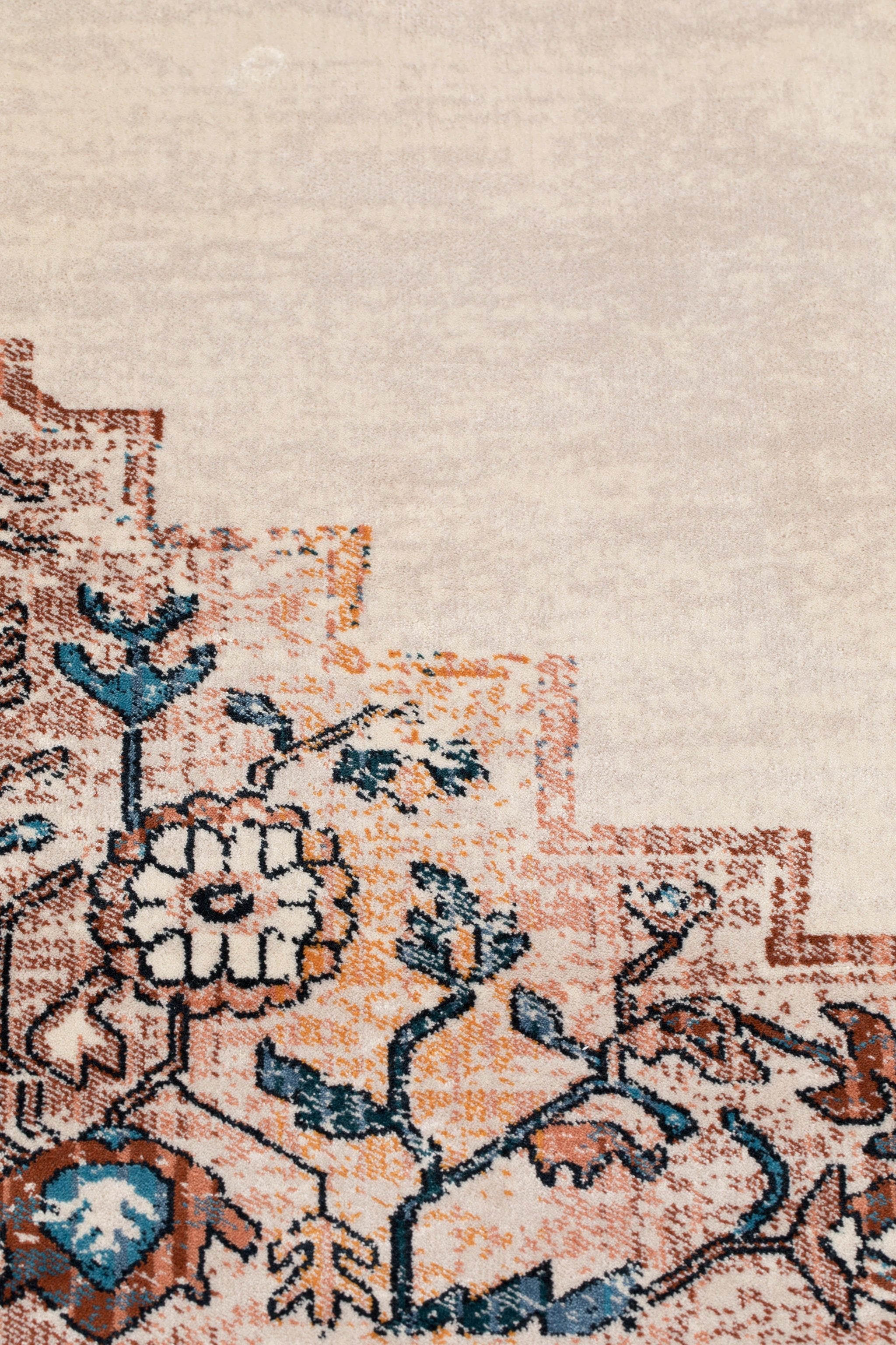 Vloerkleed Mahal Blue/Brick 200x300 by Dutchbone