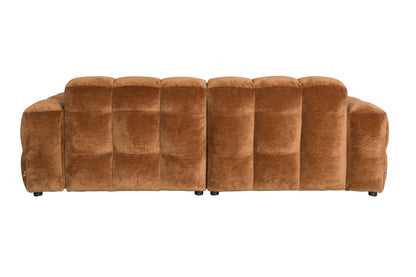 Sofa Hackman 3-Seater Velours Cognac
