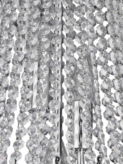 Kroonluchter Versailles 9Lt Chrome Metal & Crystal by Searchlight