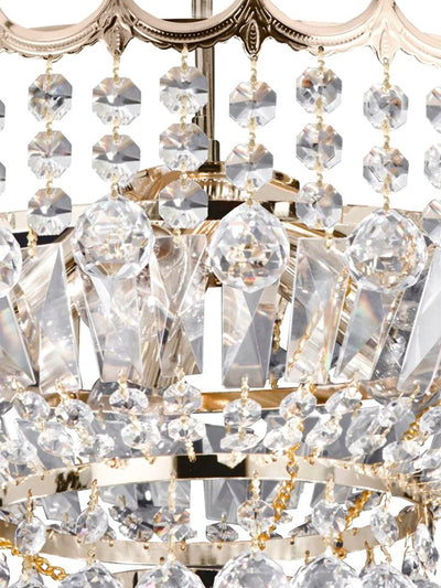 Plafondlamp Versailles 5Lt Gold Metal & Crystal by Searchlight