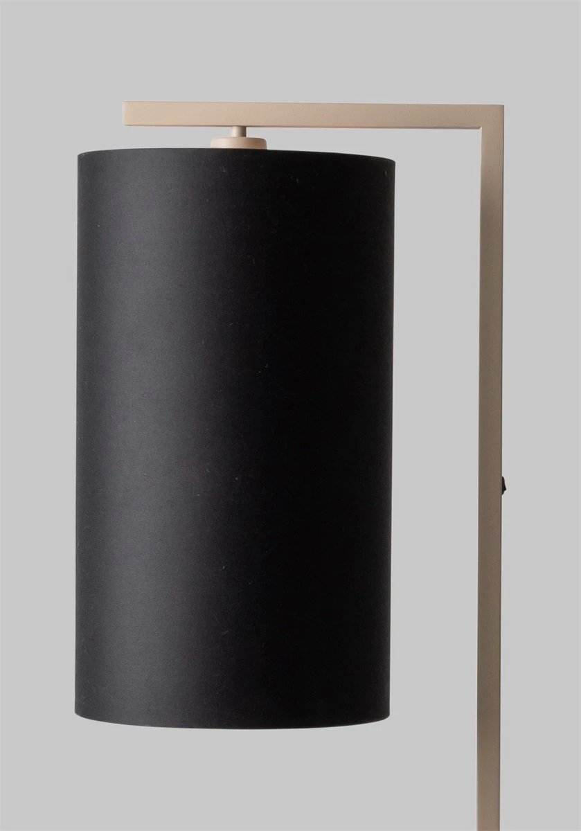 Vloerlamp Boston, zand met zwarte kap Ø25 x 45cm by it's about RoMi