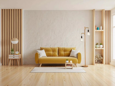 Vloerlamp Woody 2-lichts - Natural Wood and Black by Searchlight