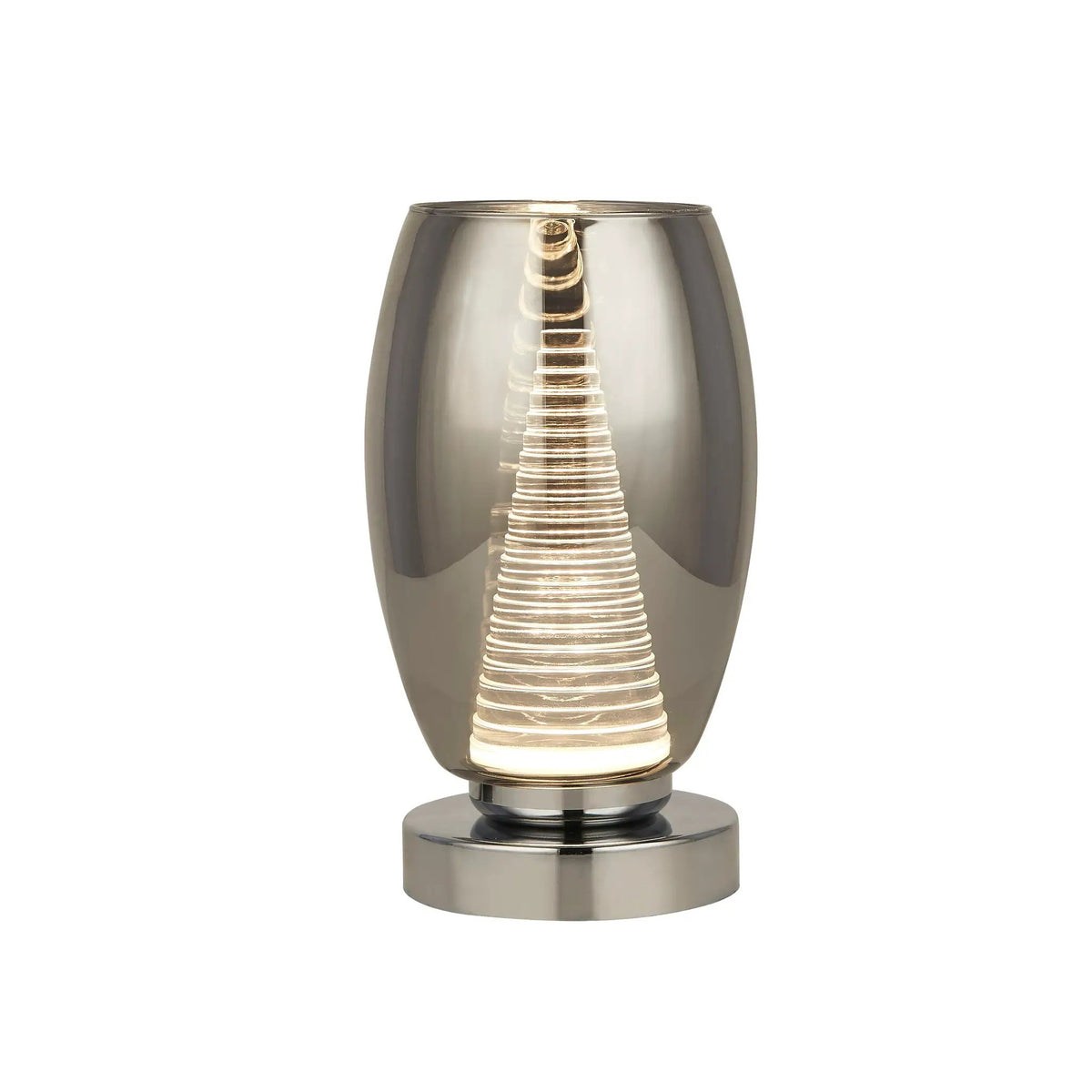 Tafellamp Cyclone - Chrome, Smoke and Frost by Searchlight
