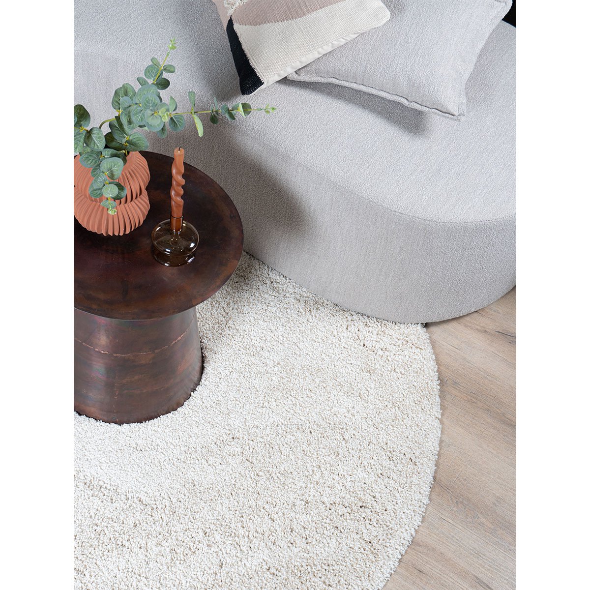 Vloerkleed Milano Creme Rond ø200 cm