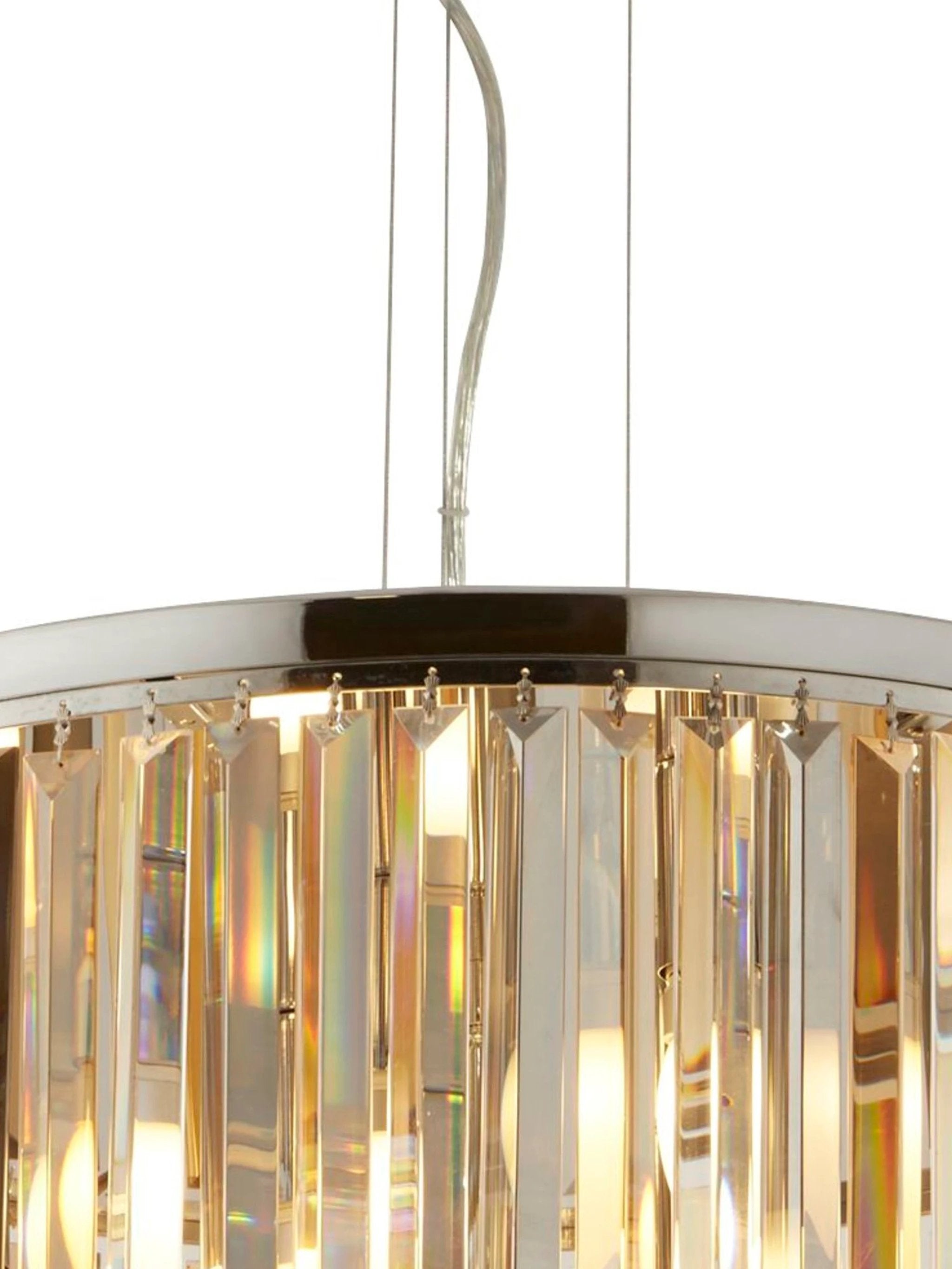 Hanglamp/Plafondlamp Clarissa 5Lt Chrome Metal & Mixed Glass by Searchlight