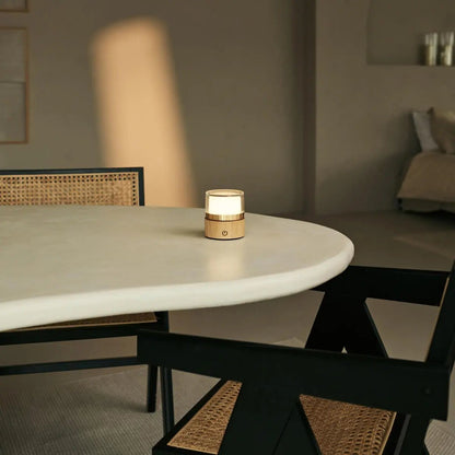 Tafellamp oplaadbaar Leo Lichtbruin